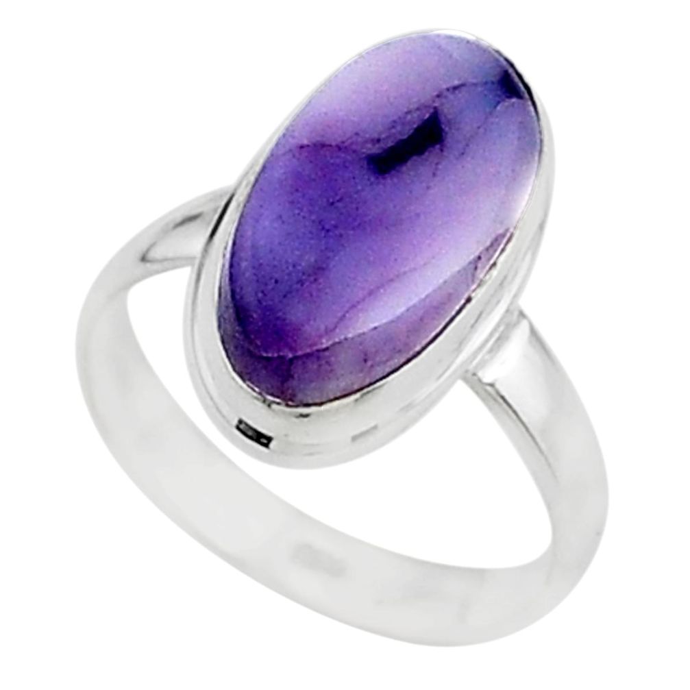 925 silver 5.84cts solitaire natural purple tiffany stone ring size 7 t15566