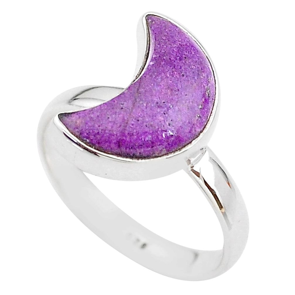 925 silver 6.03cts moon natural purpurite stichtite ring size 9 t22084