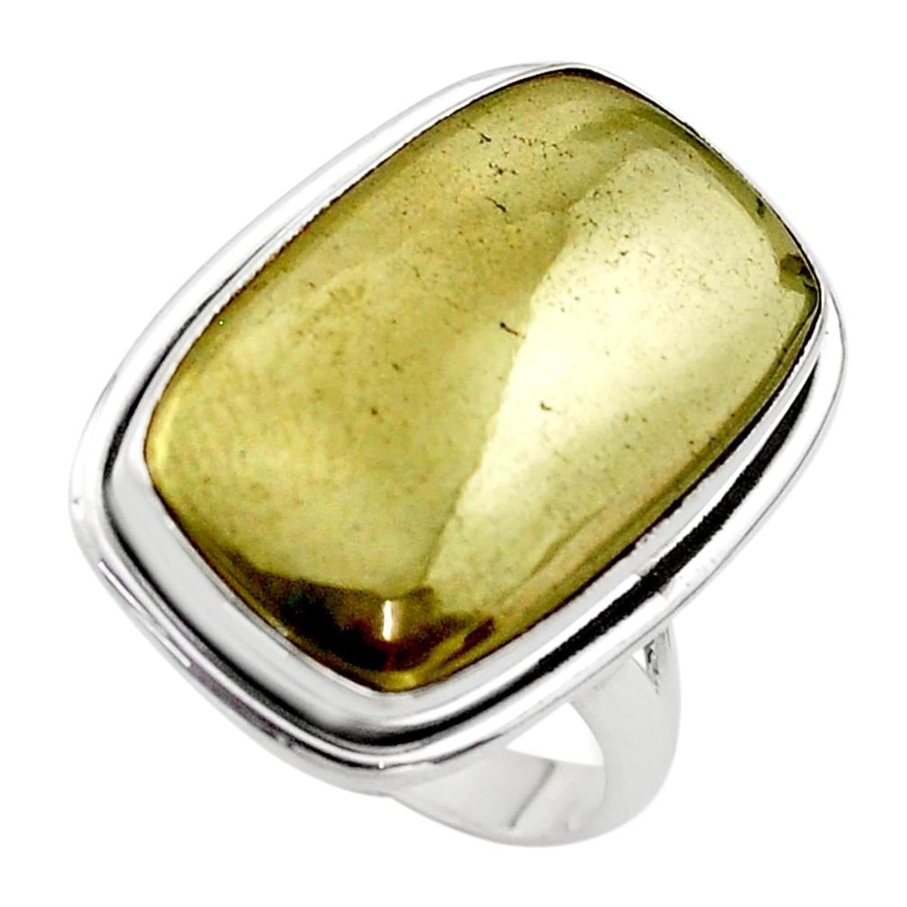 925 silver 13.77cts solitaire natural pyrite in magnetite ring size 8 t75184