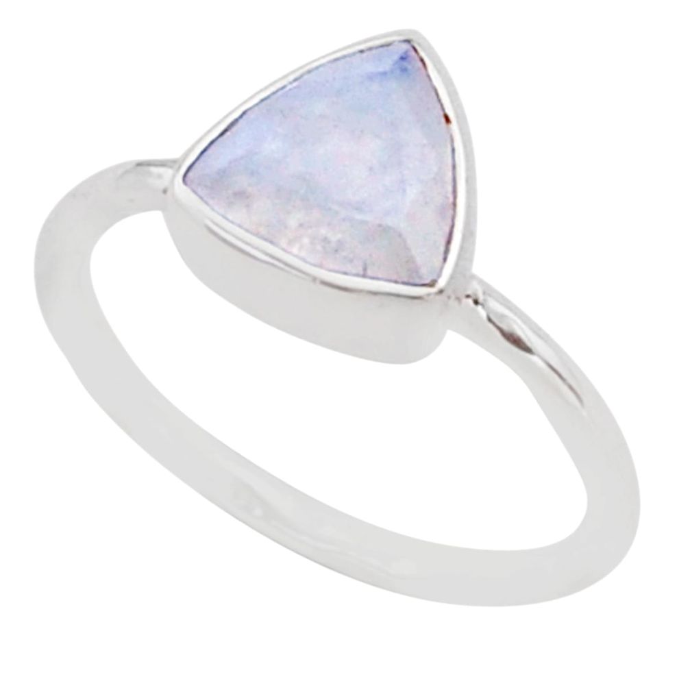 925 silver 2.73cts solitaire natural rainbow moonstone ring size 6.5 t78579