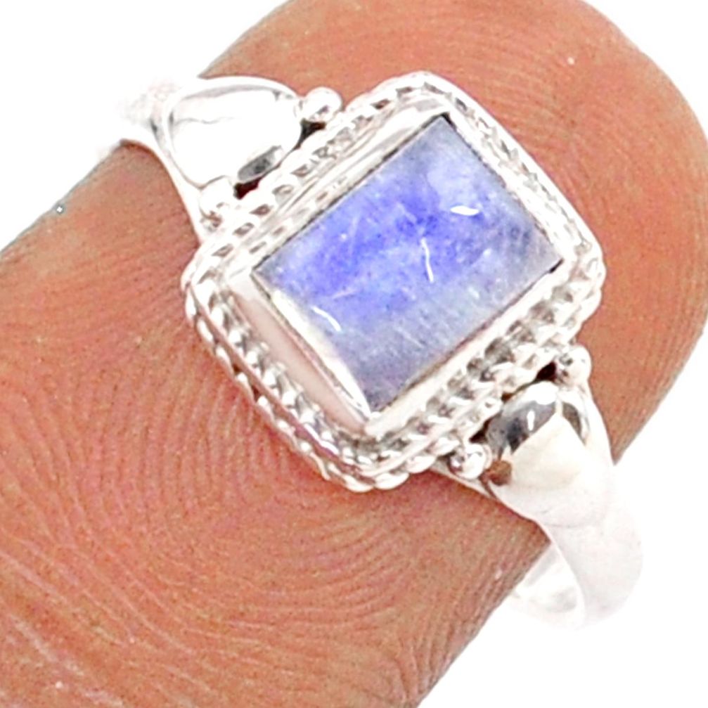 925 silver 1.44cts solitaire natural rainbow moonstone ring size 7.5 t79491
