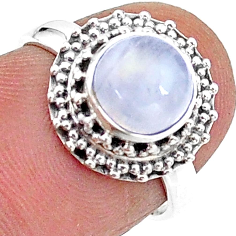 925 silver 2.39cts solitaire natural rainbow moonstone round ring size 6 t15738