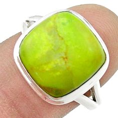 925 silver 8.36cts solitaire natural rare gaspeite cushion ring size 8.5 u45366