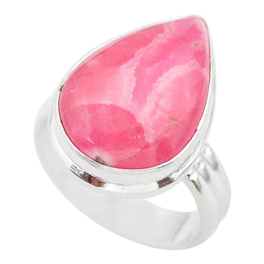 925 silver 10.85cts solitaire natural rhodochrosite inca rose ring size 6 t28946
