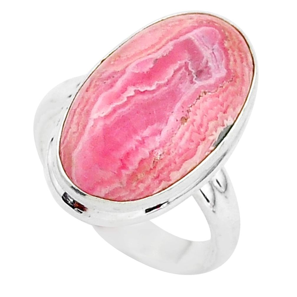 925 silver 9.99cts solitaire natural rhodochrosite inca rose ring size 6 t3460