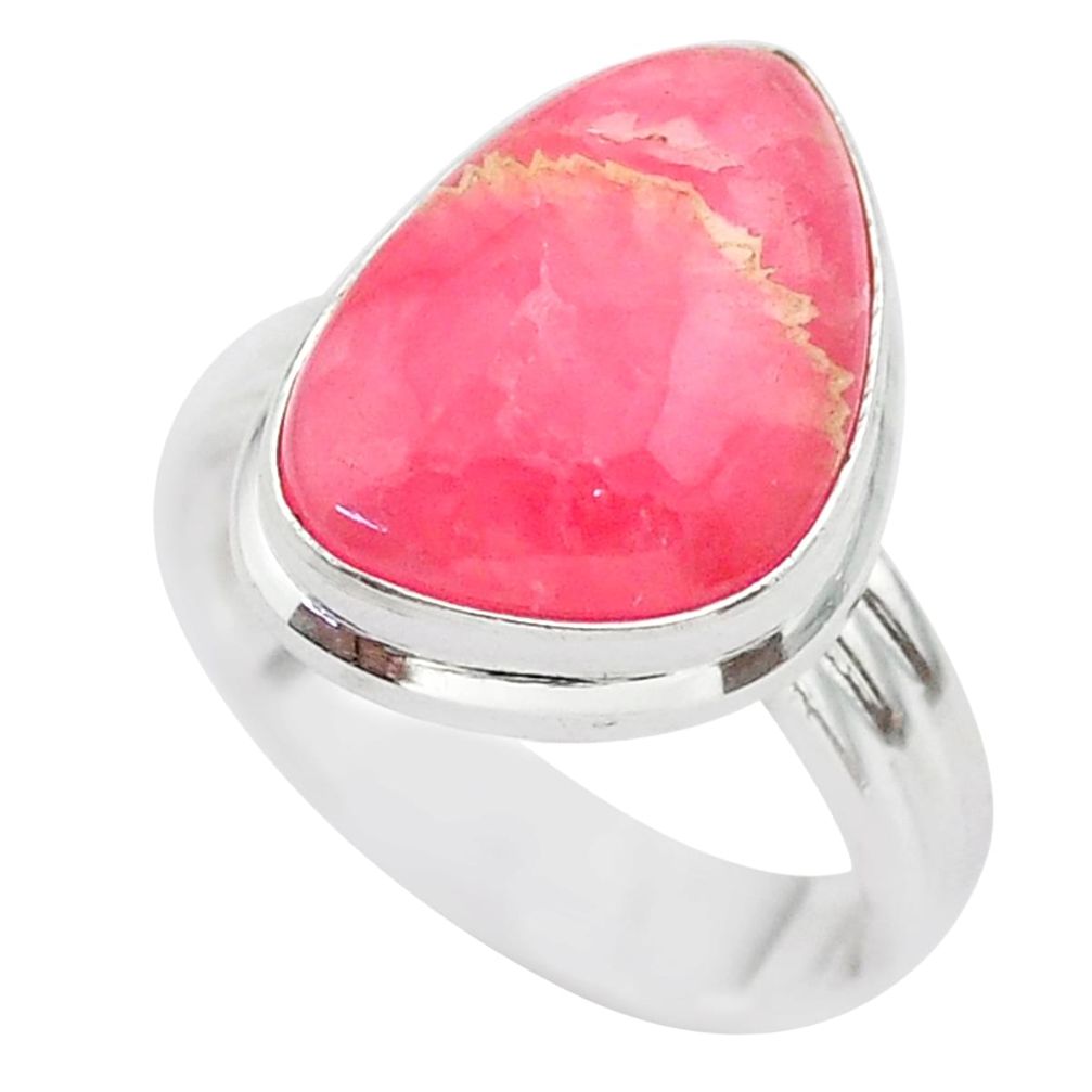 925 silver 9.94cts solitaire natural rhodochrosite inca rose ring size 7 t28940