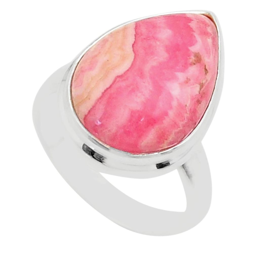 925 silver 10.85cts solitaire natural rhodochrosite inca rose ring size 7 t59257