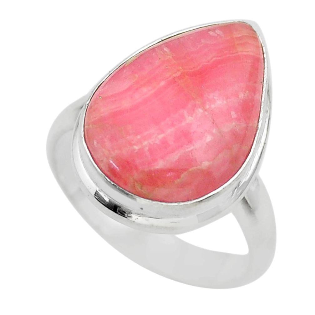 925 silver 12.01cts solitaire natural rhodochrosite inca rose ring size 8 t28983