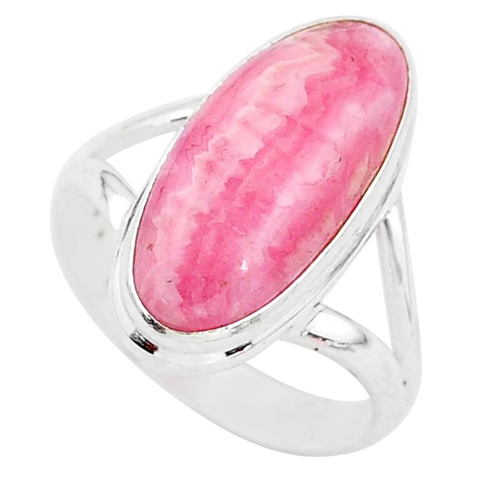 925 silver 8.21cts solitaire natural rhodochrosite inca rose ring size 8 t3468