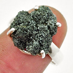 925 silver 9.41cts solitaire natural seraphinite in quartz ring size 7.5 y30855
