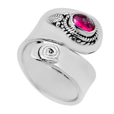 925 silver 0.95cts solitaire natural tourmaline adjustable ring size 6 n35397