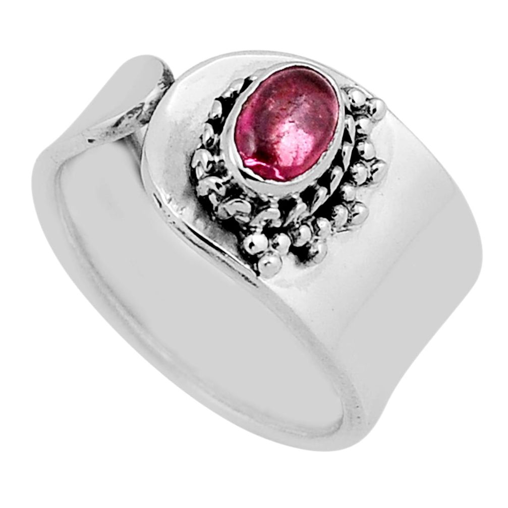 925 silver 0.93cts solitaire natural tourmaline adjustable ring size 6 n37143