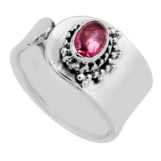 925 silver 0.93cts solitaire natural tourmaline adjustable ring size 6 n37143