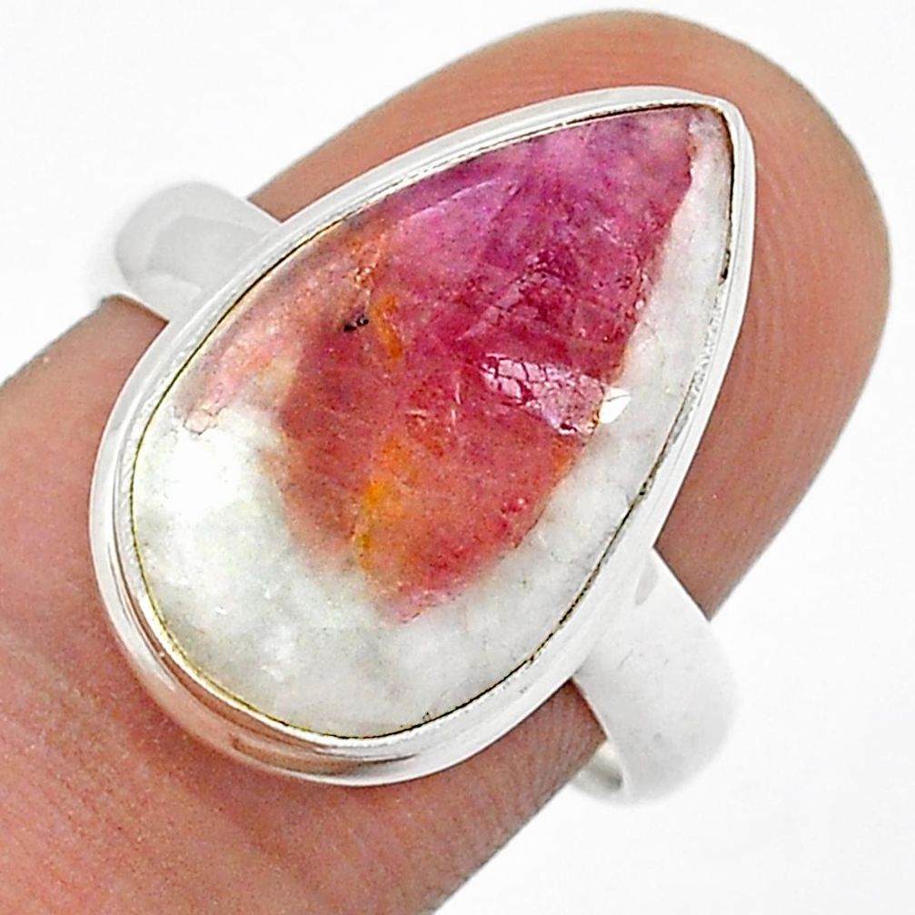 925 silver 9.34cts solitaire natural tourmaline in quartz ring size 8 u74316