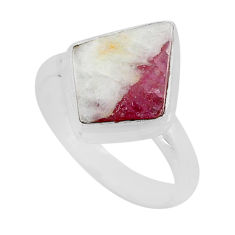 925 silver 6.27cts solitaire natural tourmaline in quartz ring size 8 y64570