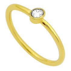 925 silver 0.36cts solitaire natural uncut diamond flat gold ring size 7 u68844