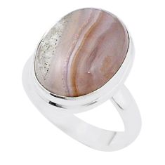 925 silver 9.11cts solitaire natural white agua nueva agate ring size 5.5 u47815