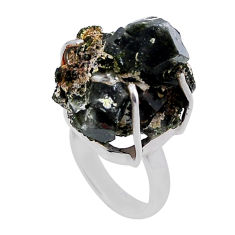 925 silver 27.70cts solitaire natural white herkimer diamond ring size 6 n47605