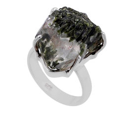 925 silver 18.31cts solitaire natural white herkimer diamond ring size 7 n47612