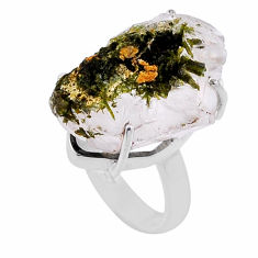 925 silver 24.38cts solitaire natural white herkimer diamond ring size 7 n47615