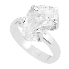 925 silver 5.38cts solitaire natural white herkimer diamond ring size 7 u38003