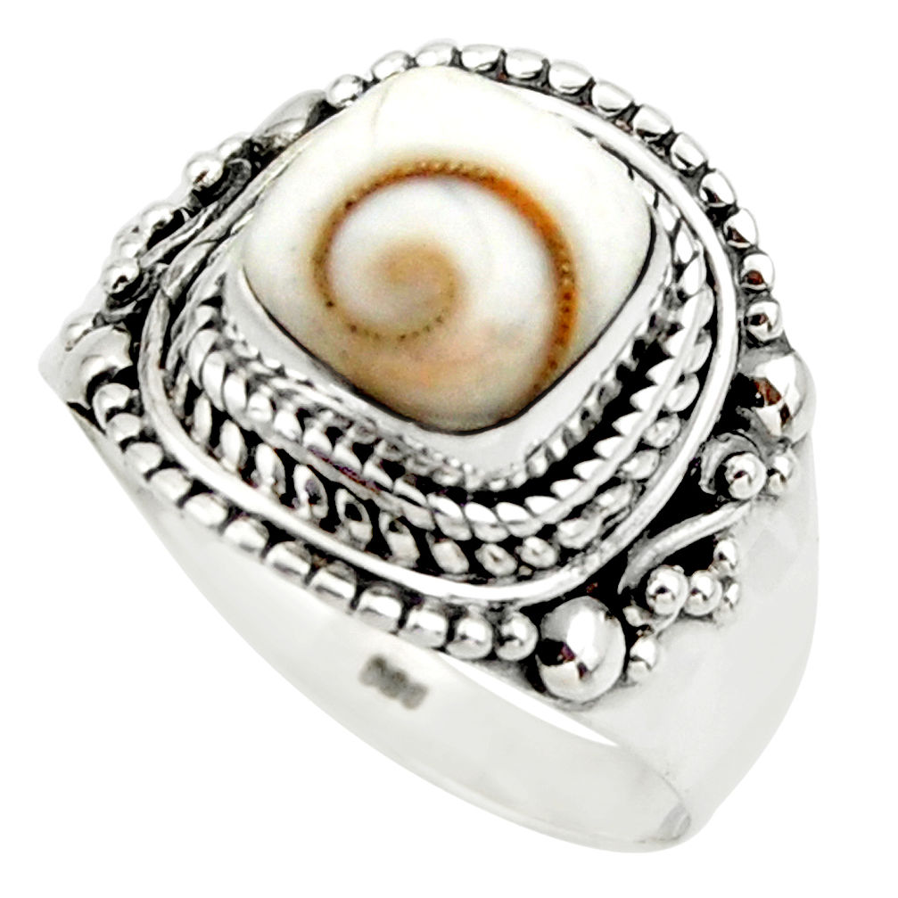 925 silver 3.17cts solitaire natural white shiva eye cushion ring size 8 r49478