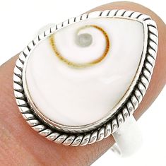 925 silver 10.51cts solitaire natural white shiva eye pear ring size 8 u74567
