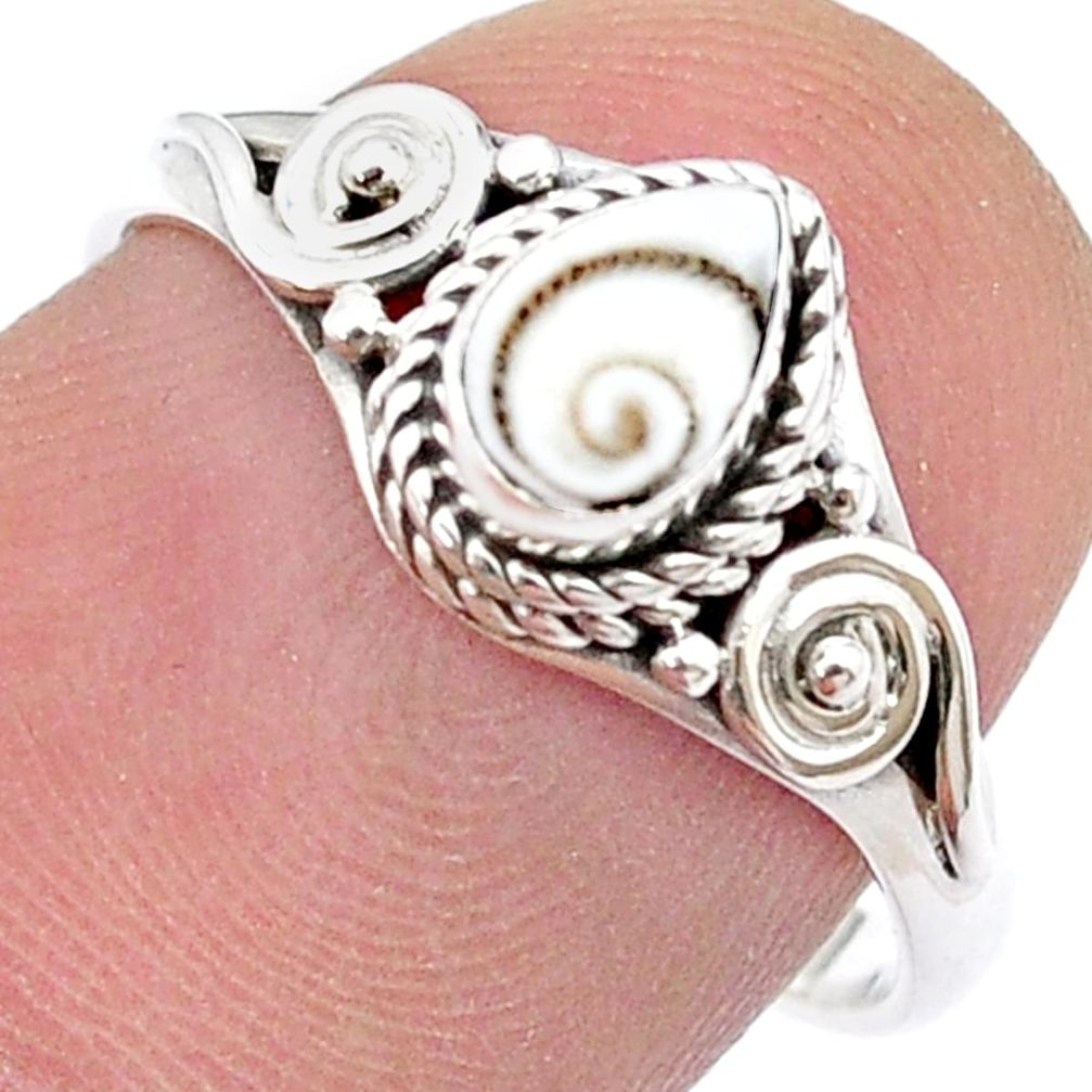 925 silver 0.77cts solitaire natural white shiva eye pear ring size 7.5 u51639