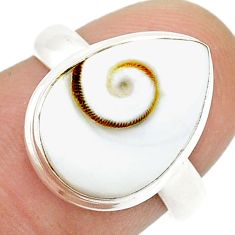 925 silver 6.01cts solitaire natural white shiva eye pear ring size 6.5 u74529