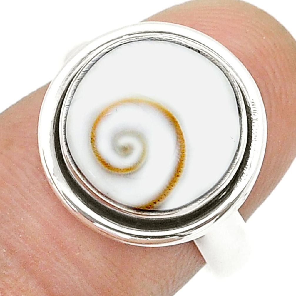 925 silver 5.62cts solitaire natural white shiva eye round ring size 6.5 u74538