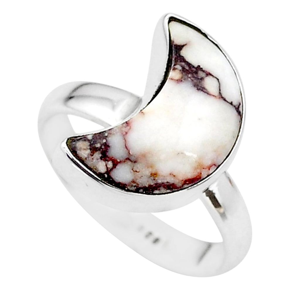 925 silver 5.43cts moon natural wild horse magnesite ring size 7 t22076