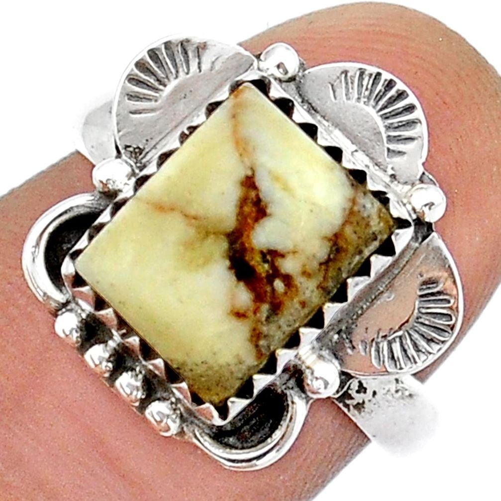 925 silver 5.14cts solitaire natural wild horse magnesite ring size 7 u90582