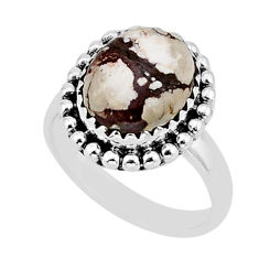 925 silver 5.08cts solitaire natural wild horse magnesite ring size 7 y65557