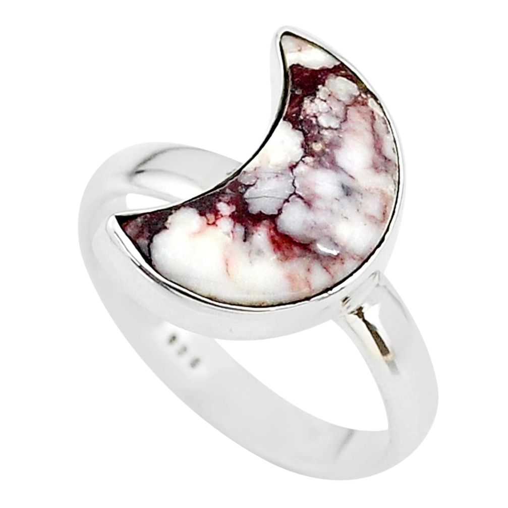 925 silver 5.80cts moon natural wild horse magnesite ring size 8 t22070