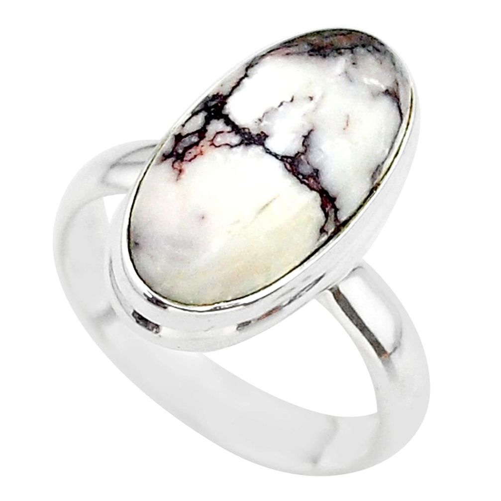 925 silver 9.61cts solitaire natural wild horse magnesite ring size 8 t38999