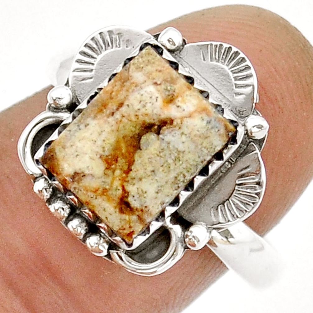 925 silver 3.90cts solitaire natural wild horse magnesite ring size 9 u90613