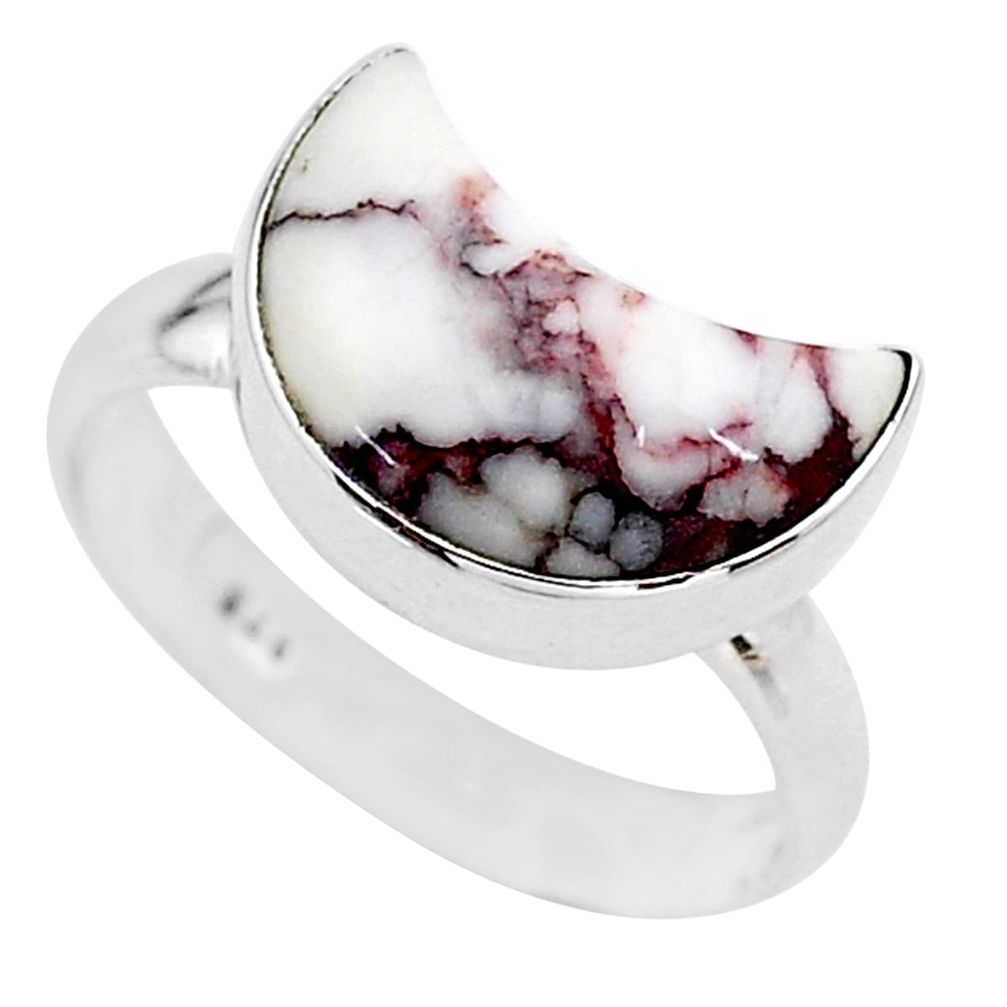 925 silver 5.84cts moon natural wild horse magnesite ring size 7.5 t22079