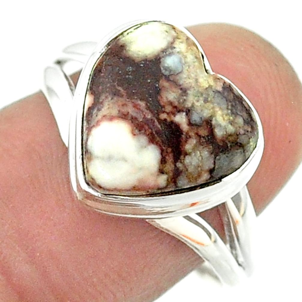 925 silver 6.47cts solitaire natural wild horse magnesite ring size 7.5 t55084