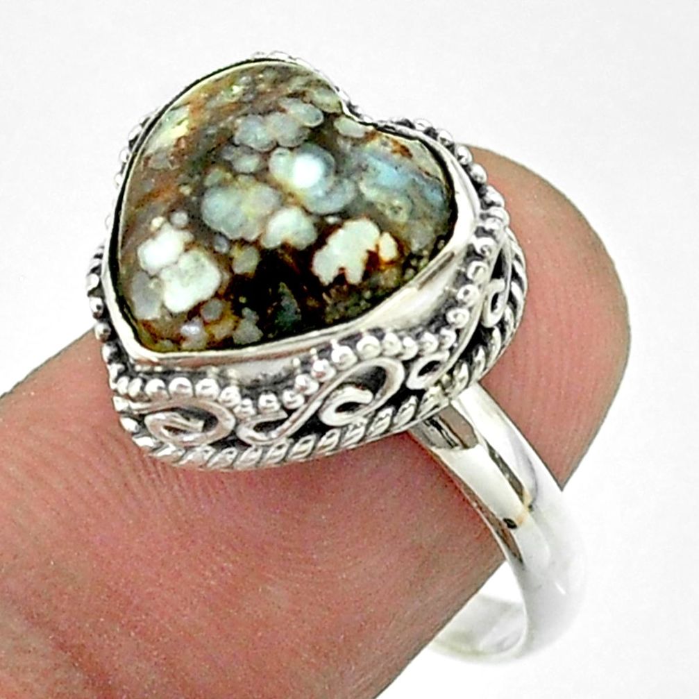 925 silver 6.58cts solitaire natural wild horse magnesite ring size 8.5 t55904