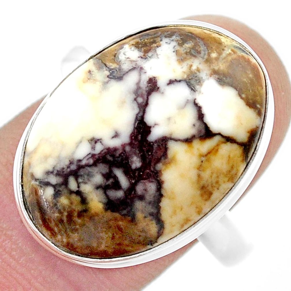 925 silver 15.16cts solitaire natural wild horse magnesite cocktail ring size 11.5 u44303