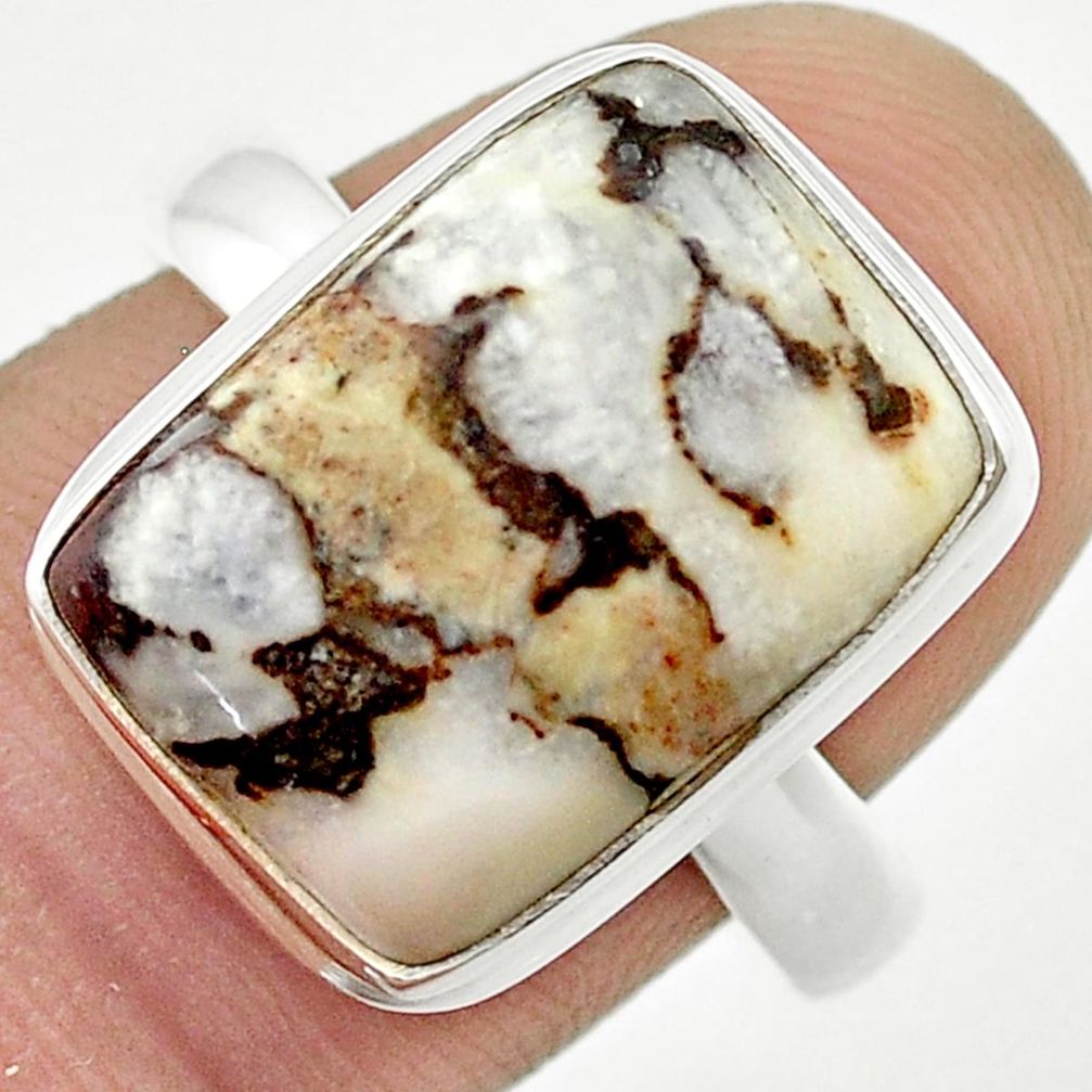 925 silver 10.01cts solitaire natural wild horse magnesite cocktail ring size 9.5 u44359