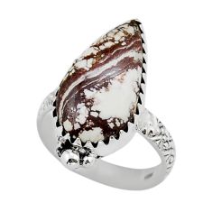925 silver 8.45cts solitaire natural wild horse magnesite ring size 7.5 y27176