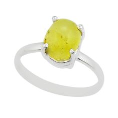 925 silver 2.71cts solitaire natural yellow brucite ring jewelry size 8.5 y25862