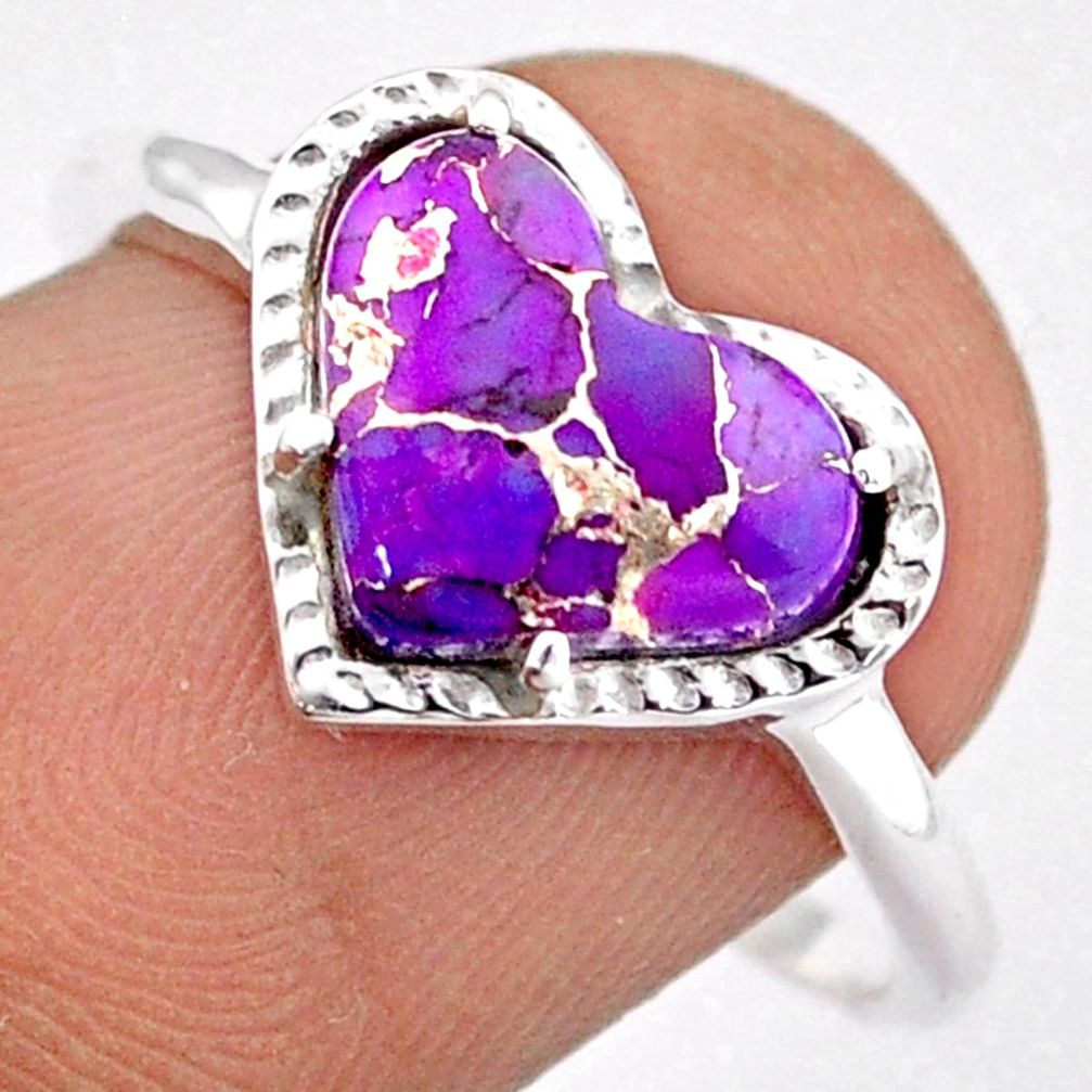 ts solitaire purple mojave turquoise heart ring size 8.5 u5624