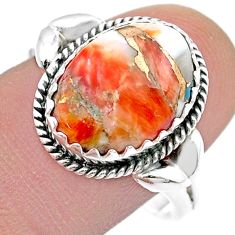 925 silver 5.97cts solitaire spiny oyster arizona turquoise ring size 10 u51425