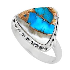 925 silver 10.21cts solitaire spiny oyster arizona turquoise ring size 11 y67198