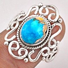 925 silver 4.30cts solitaire spiny oyster arizona turquoise ring size 8.5 t90858