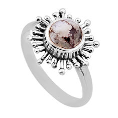 925 silver 1.06cts solitaire white white buffalo turquoise ring size 6.5 n50890