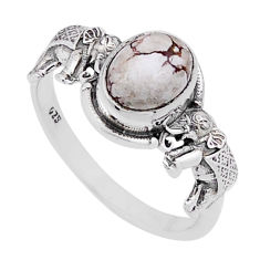 925 silver 2.14cts solitaire wild horse magnesite elephant ring size 7.5 n49814