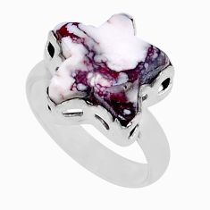 925 silver 8.11cts solitaire wild horse magnesite star fish ring size 7 y46630